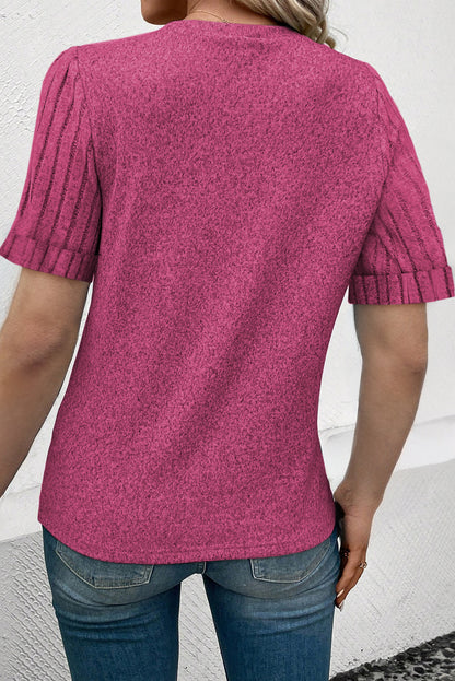 Ribbed Short Sleeve T-Shirt