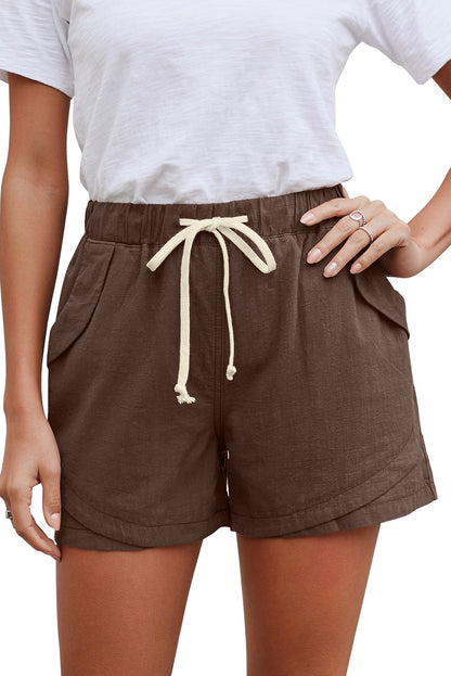 Drawstring Waist Pocketed Shorts