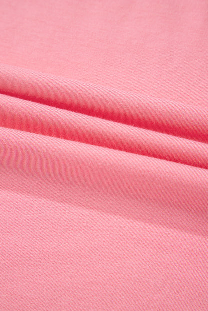 Solid Frilled Hem Short Sleeve T-Shirt