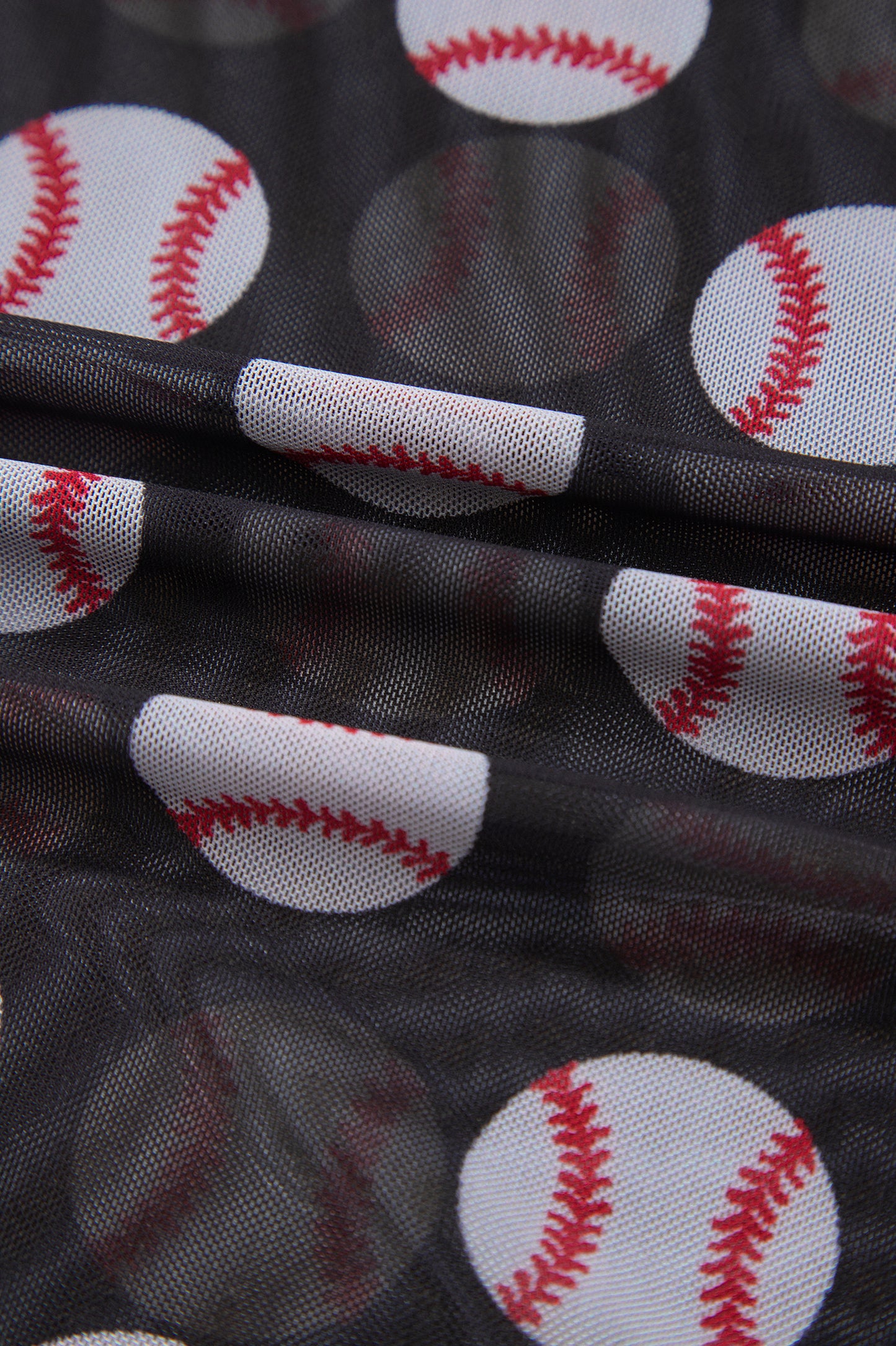 Game Day Baseball Sheer Mesh Long Sleeve Top