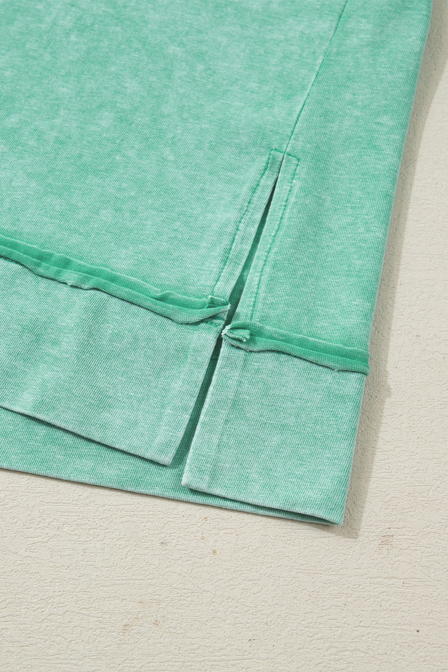 Mineral Wash Half-Button Raglan Sleeve T-Shirt