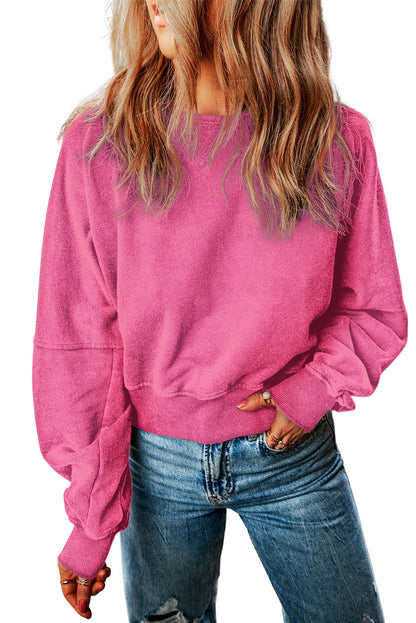 Acid Wash Open Back Sweatshirt