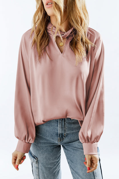 Satin Twist Long Sleeve Blouse