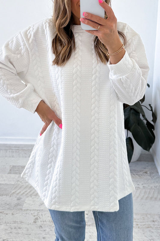 Cable Texture Long Sleeve Top