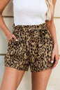 Leopard Belted High Waist Shorts