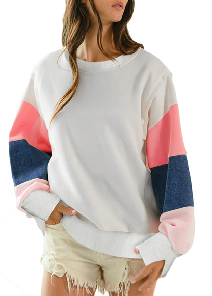 French Terry Colorblock Long Sleeve Top