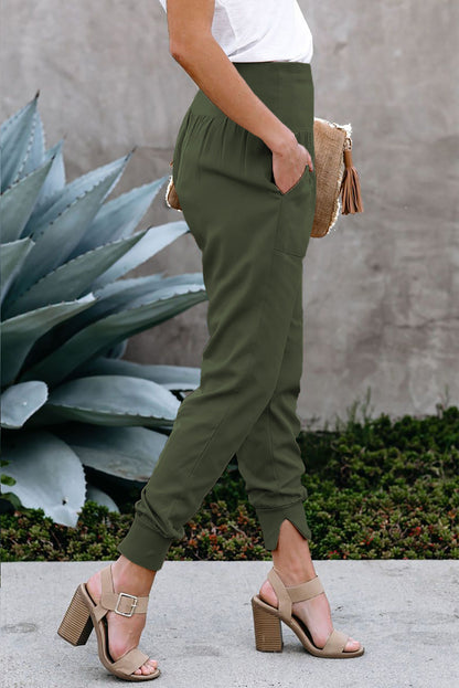 High Waist Pocketed Jogger Pants