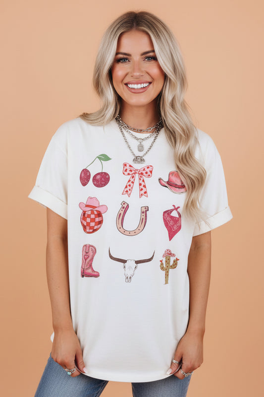 Western Coquette Cowgirl Short Sleeve Tee