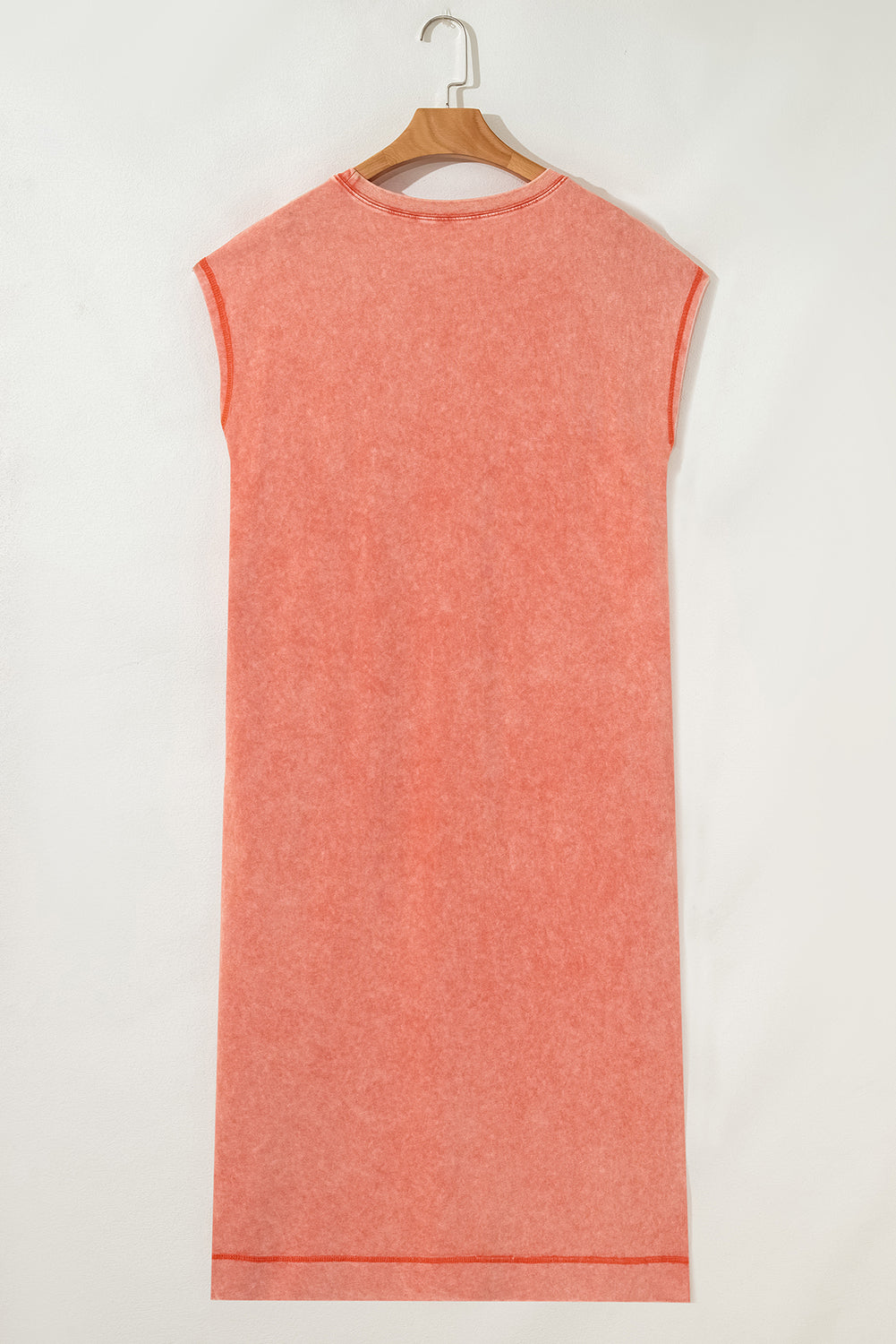 Mineral Wash Pocketed T-shirt Maxi Dress