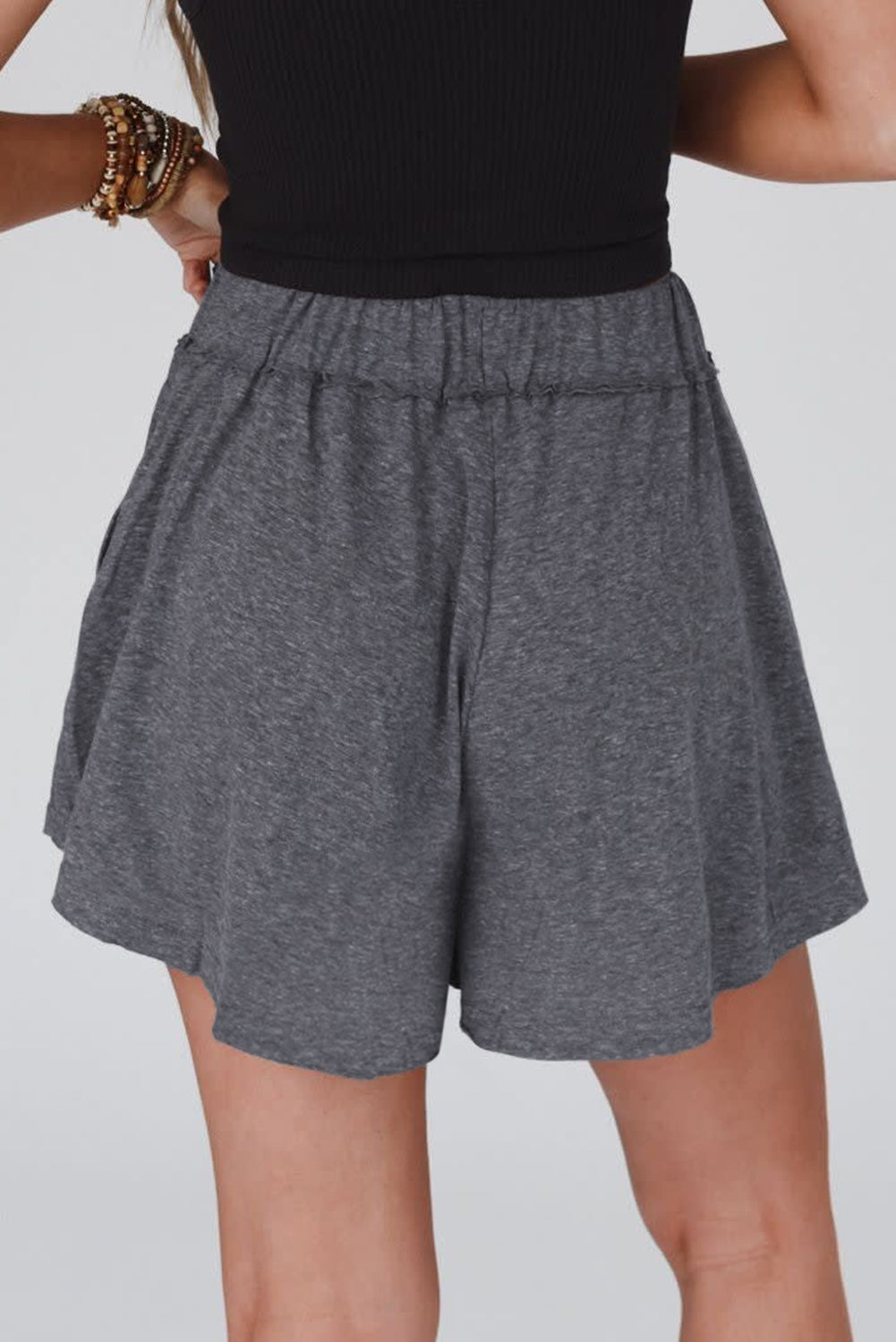 Elastic Waist Culotte Shorts