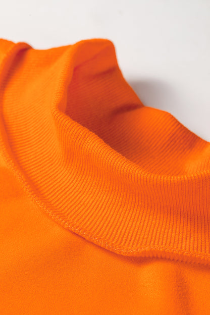 Solid Reversible Mock Neck Oversized Sweatshirt