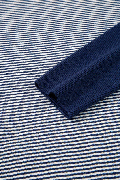 Stripe Colorblock Patchwork Dolman Sleeve Sweater