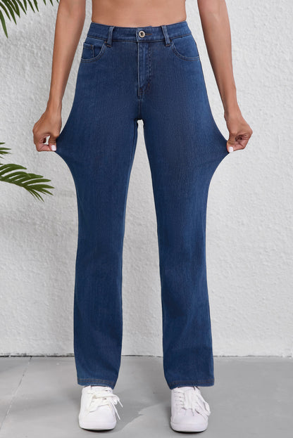 Mid Rise Bootcut Knit Jeans