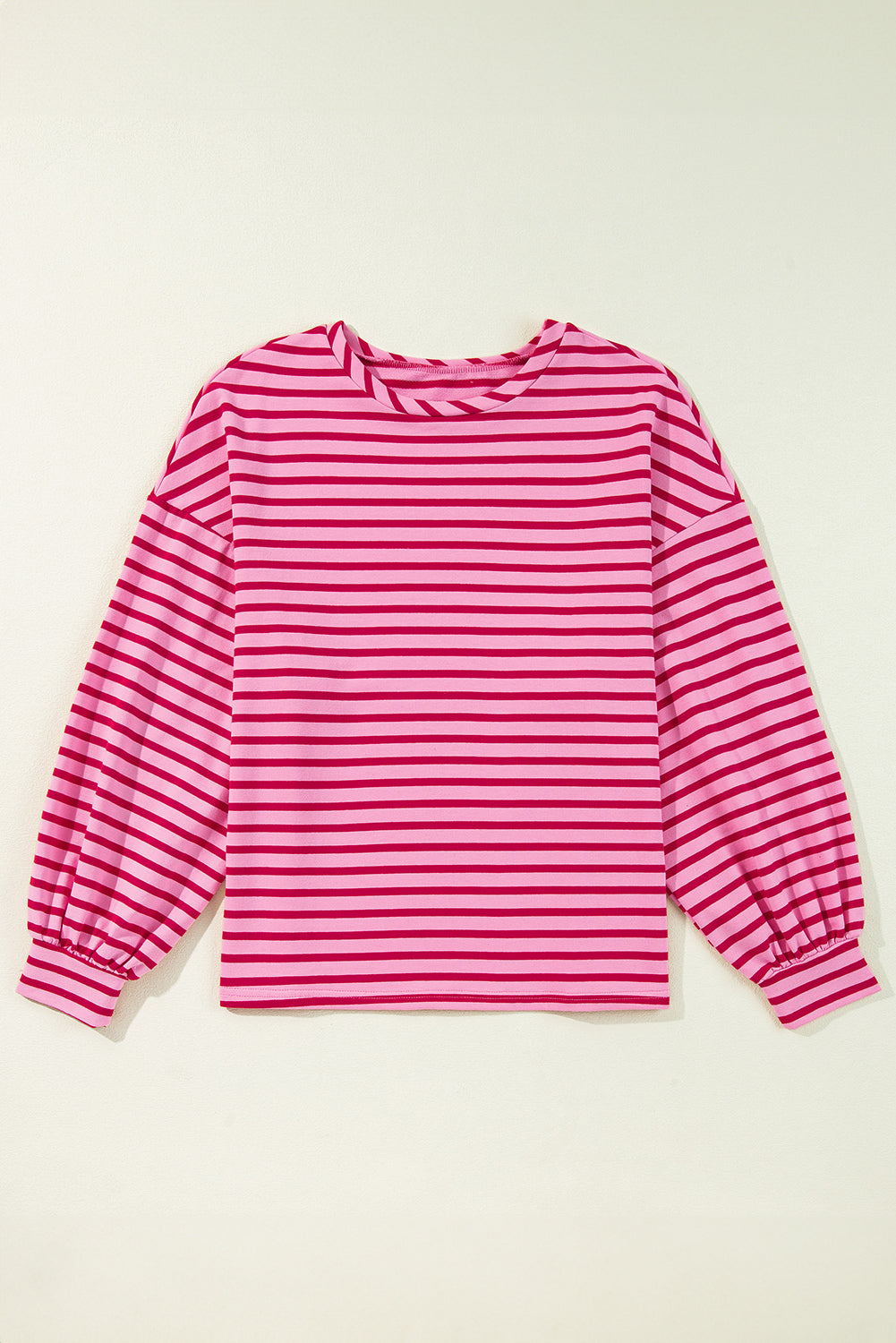 Stripe Crewneck Drop Shoulder Sweatshirt