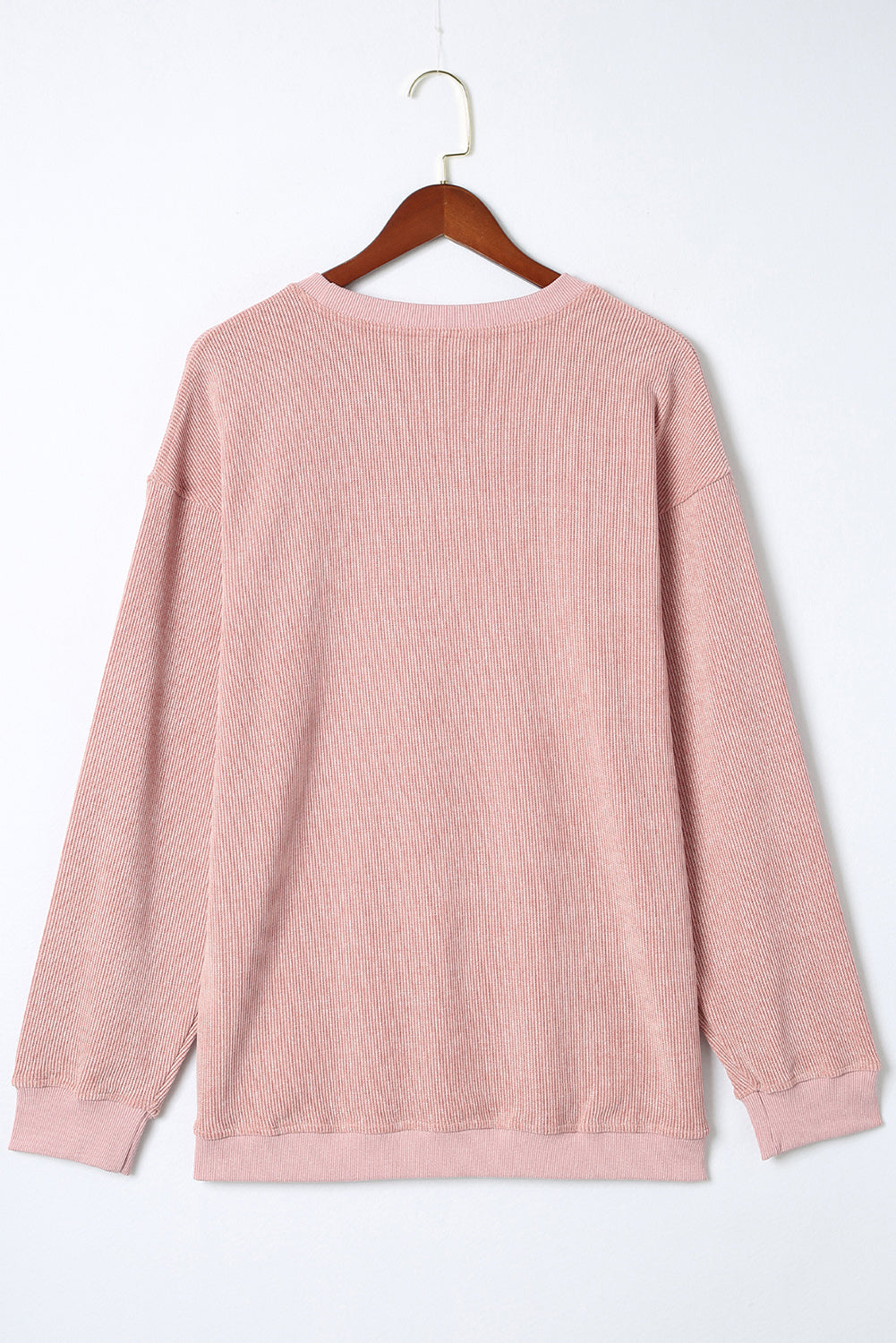 Washed Ribbed Pullover Sweatshirt