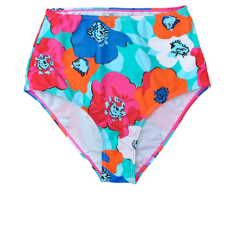 Floral High Waist Bikini Bottoms