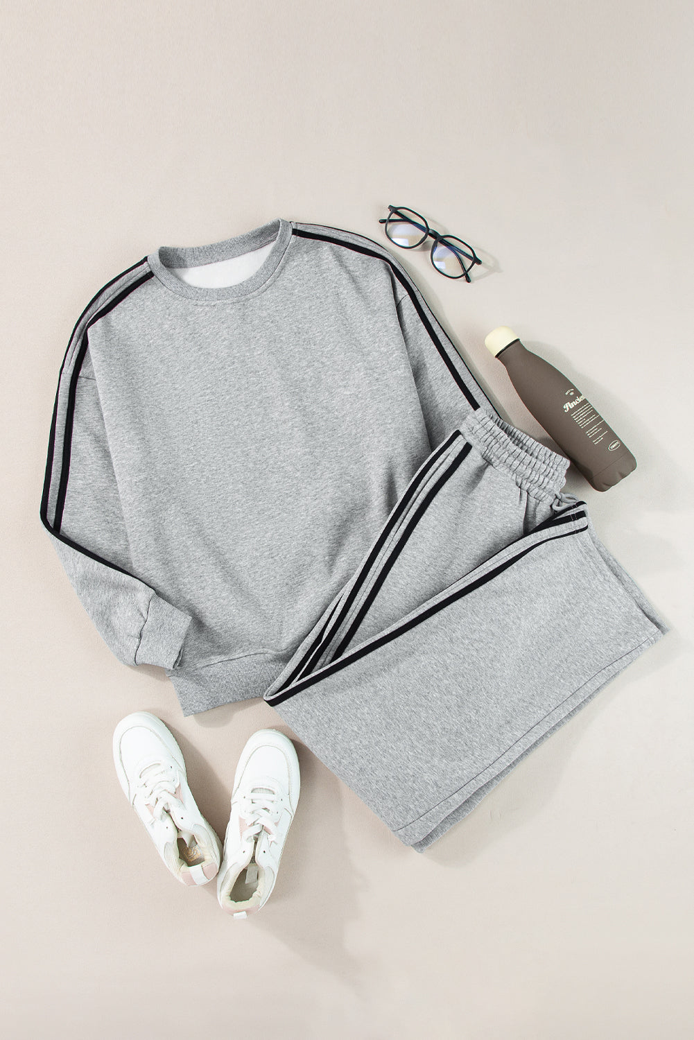 Side Stripe Sweatshirt and Pant Set