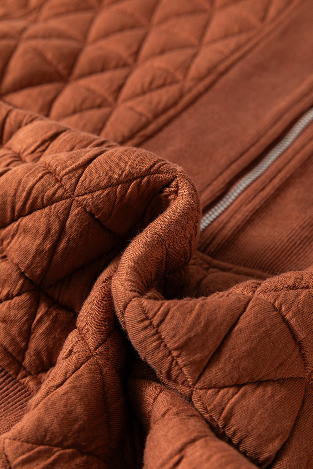 Geometric Quilted Half-Zip Sweatshirt