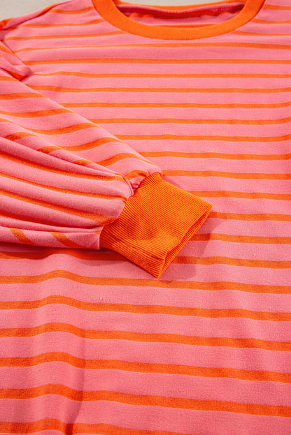 Stripe Drop Shoulder Crewneck Sweatshirt