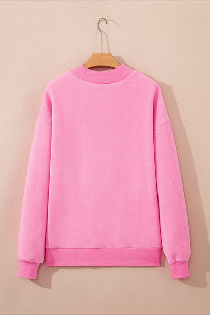 Plus Size Solid Reversible Exposed Seam Sweatshirt