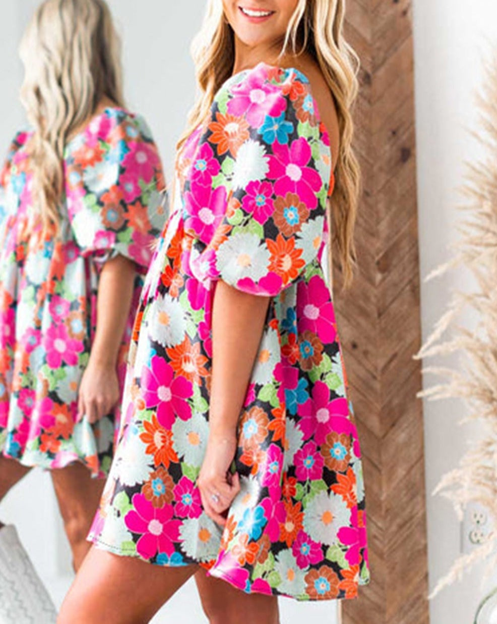 Floral Puff Sleeve Dress