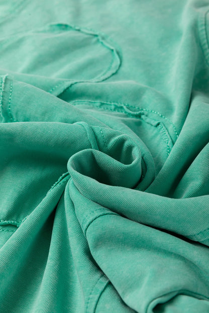 Flower Patchwork Mineral Wash Mini T-Shirt Dress