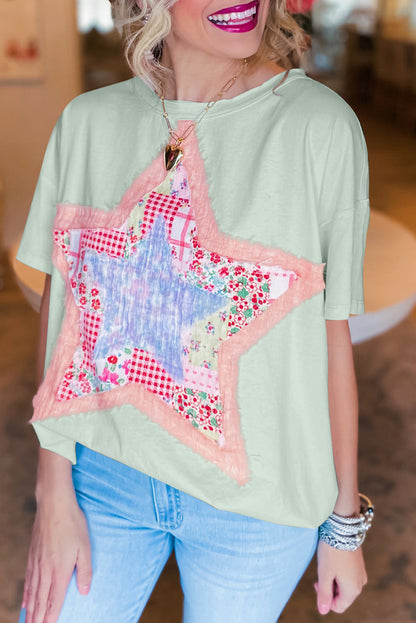 Star Patchwork Short Sleeve T-Shirt