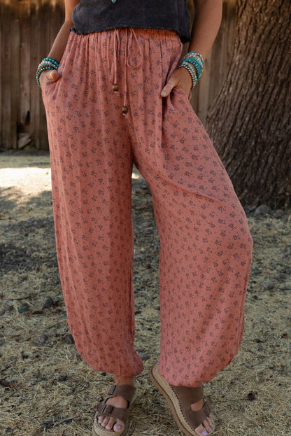 Floral Wide Leg Jogger Pants