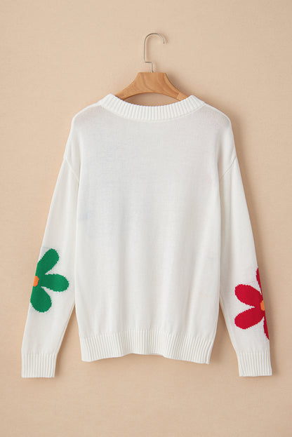 Floral Long Sleeve Crewneck Sweater