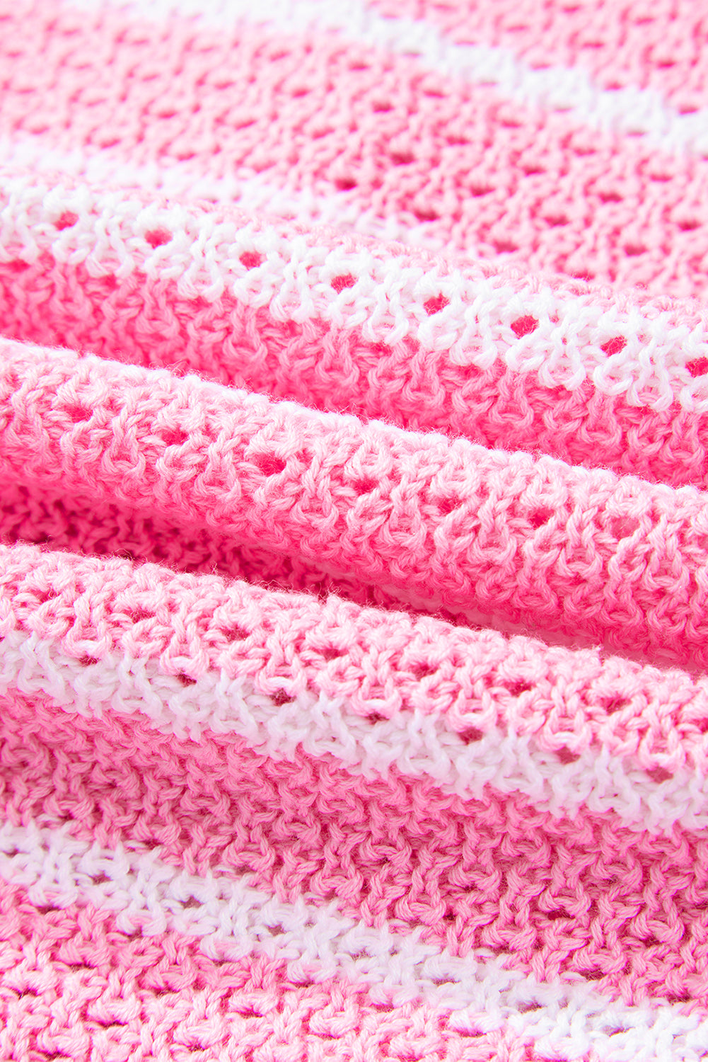 Stripe Buttoned V-Neck Sweater Knit Top