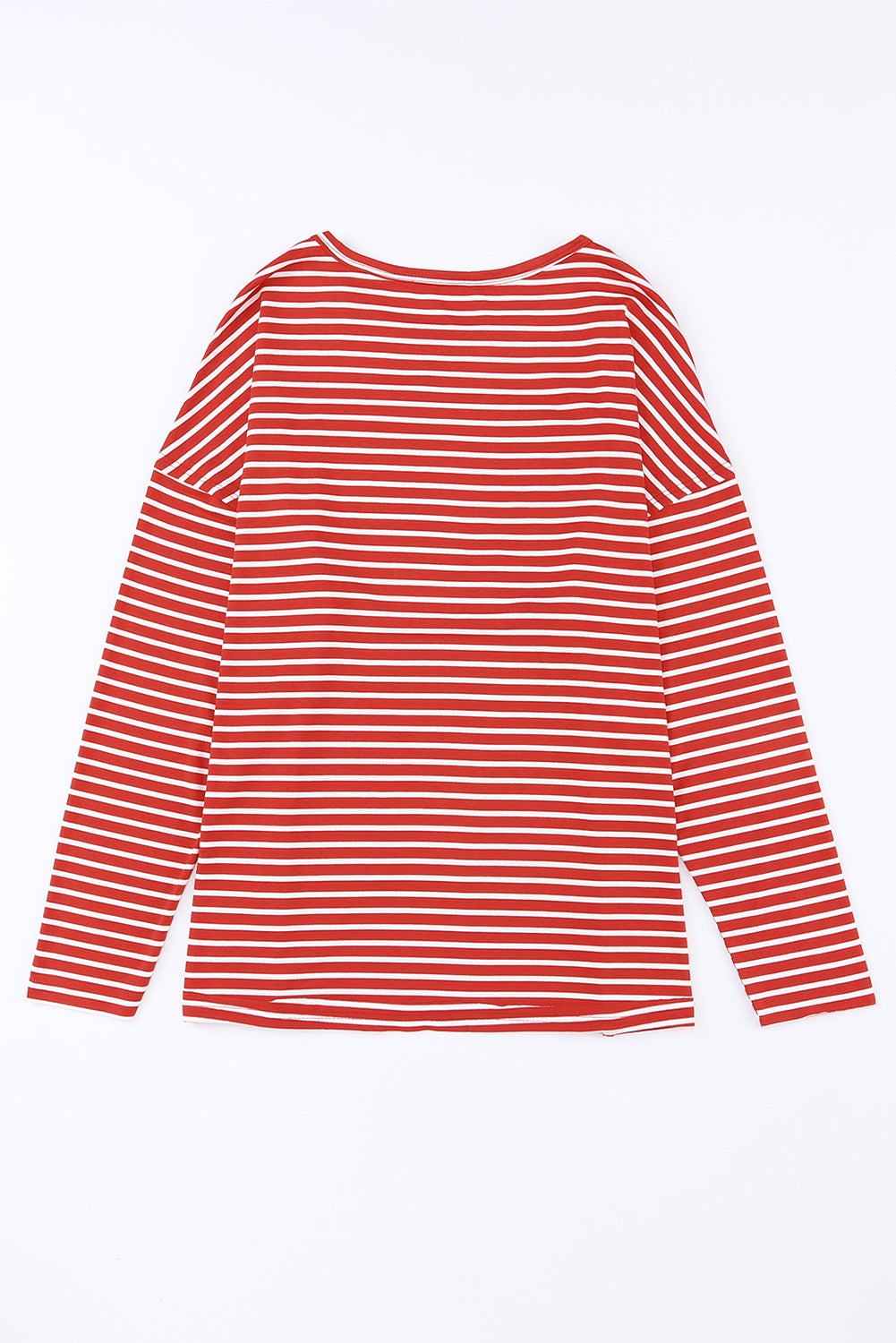 Stripe Exposed Seam Long Sleeve Top