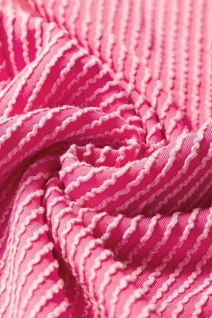 Solid Corded T-Shirt and Pants Set