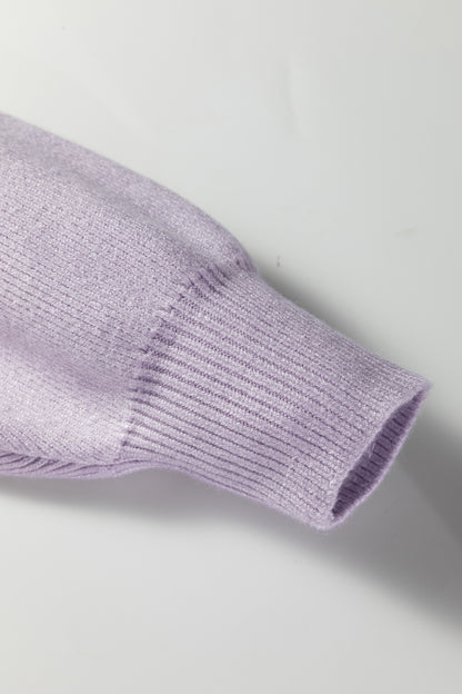 Colorblock Ribbed Knit Long Sleeve Sweater