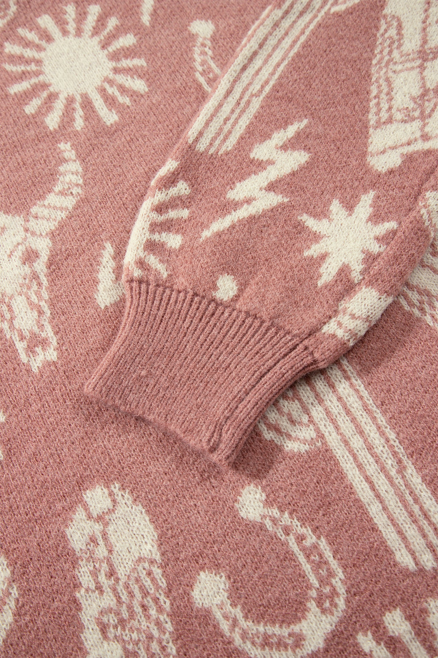 Western Drop Shoulder Long Sleeve Sweater