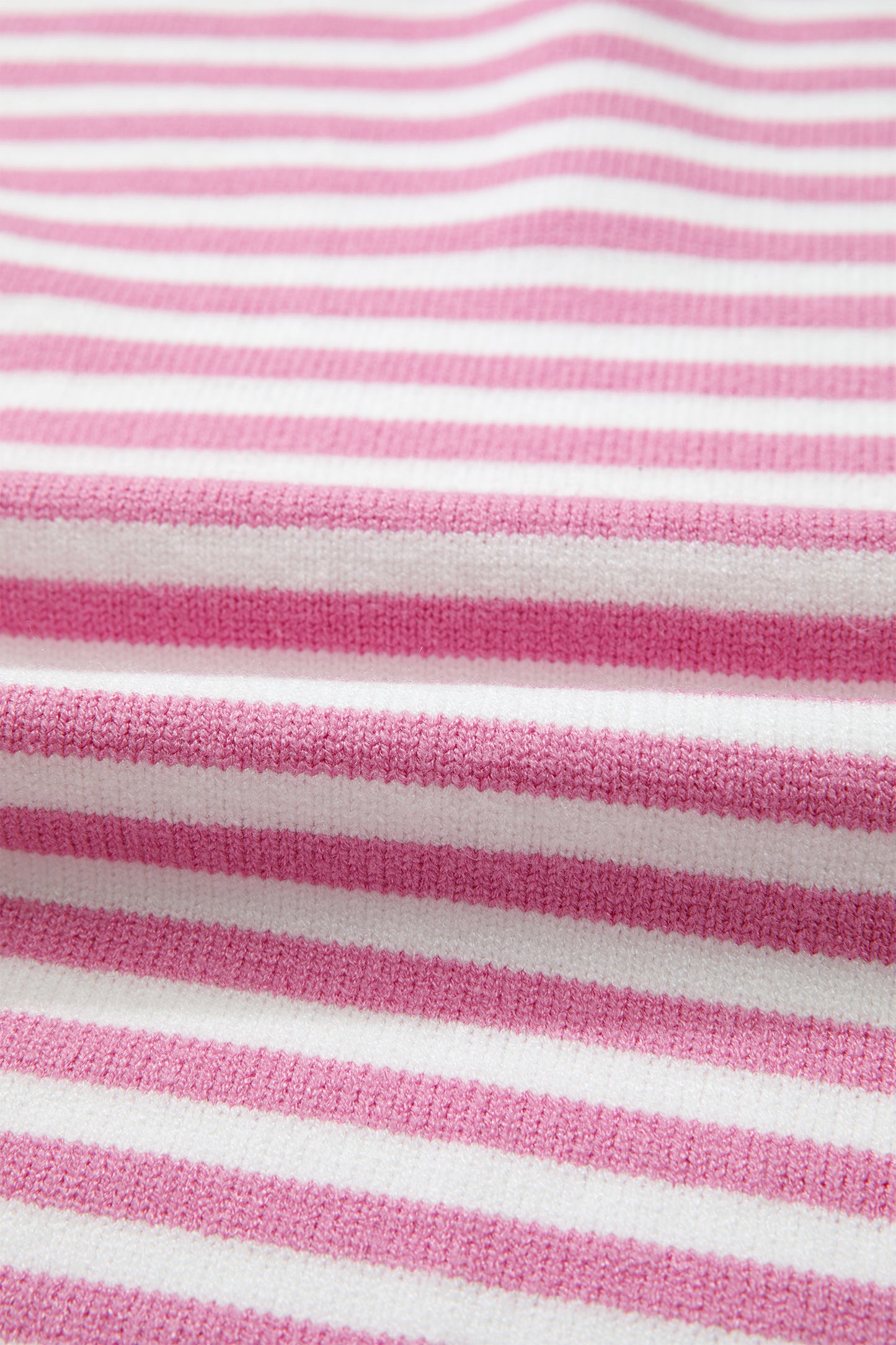 Stripe Button Placket Drop Shoulder Long Sleeve Sweater