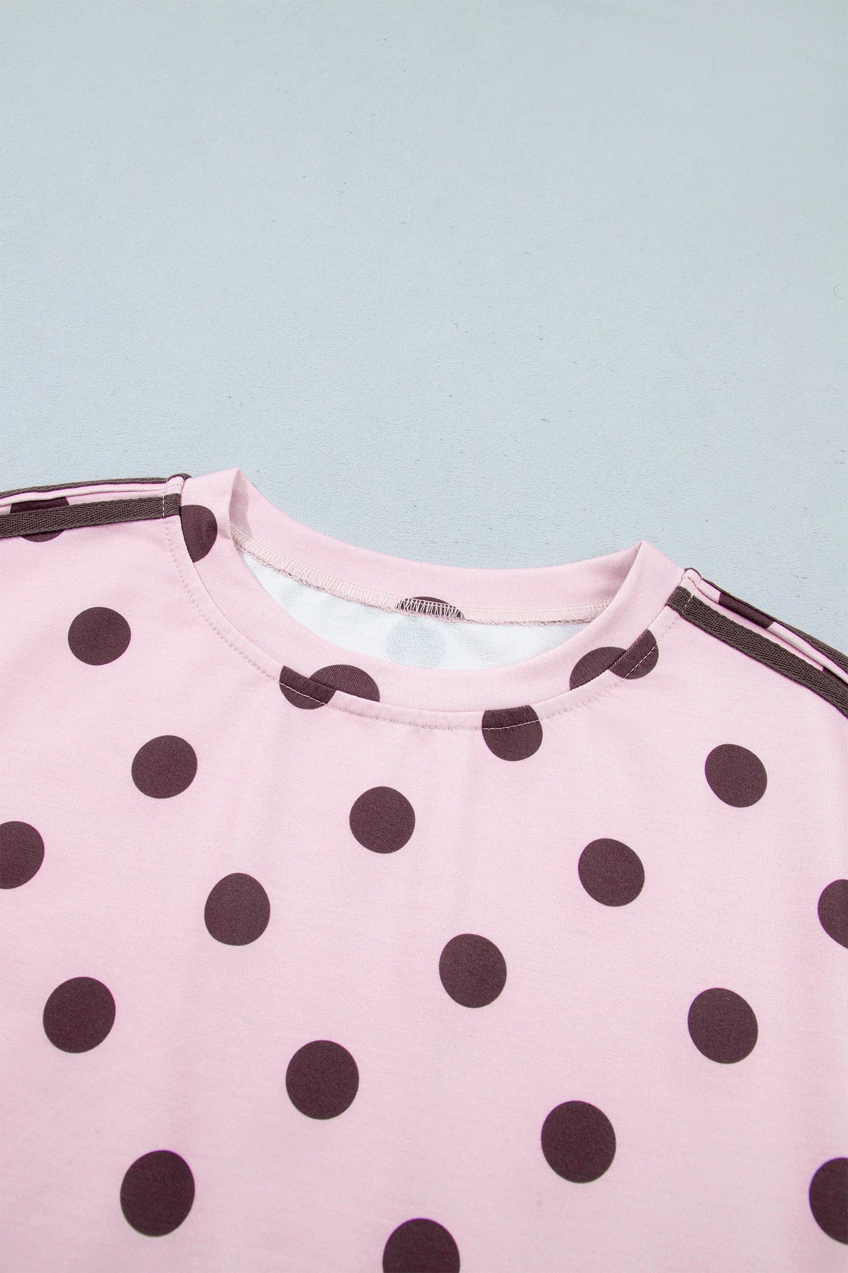 Polka Dot Side Stripe Long Sleeve Top & Pant Set
