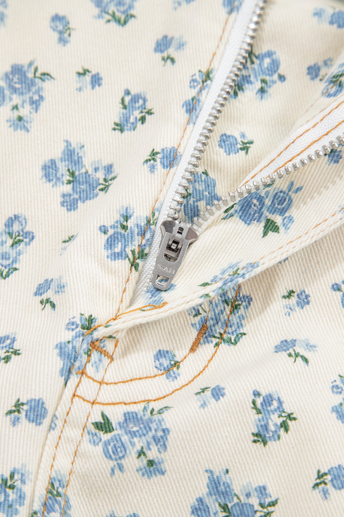 Floral Grommet Knot Waist Barrel Leg Jeans