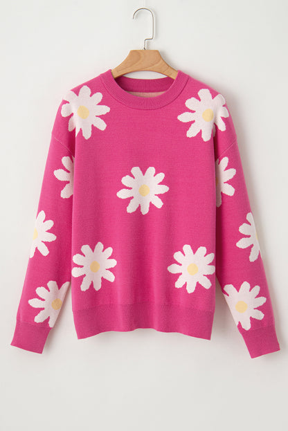 Floral Crewneck Long Sleeve Sweater