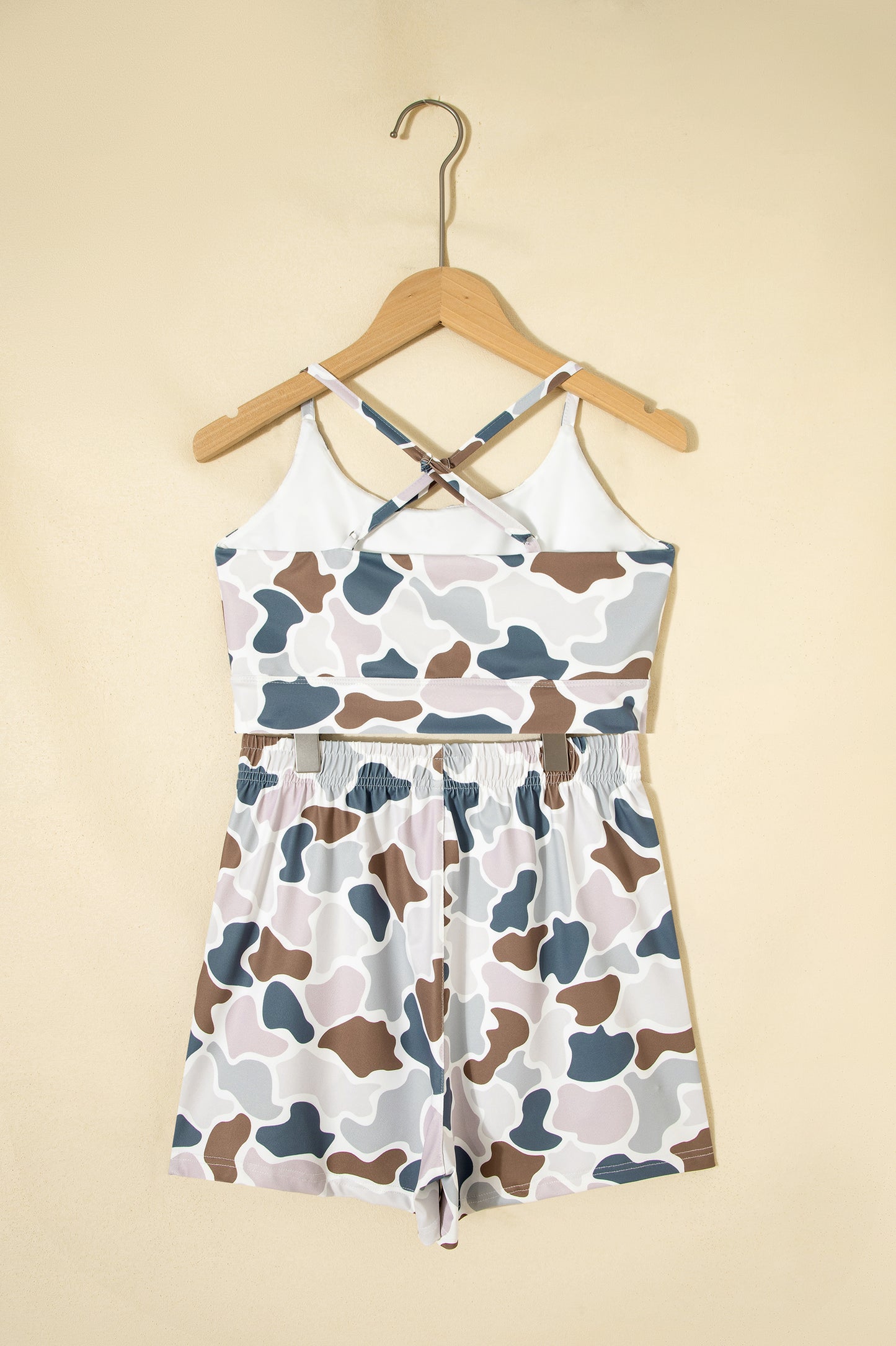 Camo Cropped Tank & Shorts Athleisure Set