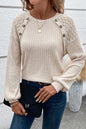 Ribbed Lace Raglan Sleeve Top