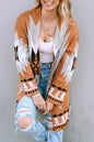 Aztec Open Front Cardigan