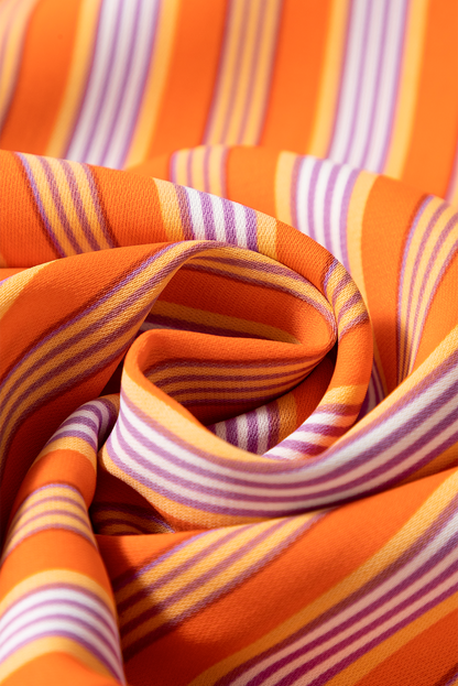 Stripe Cropped Palazzo Pocketed Pants