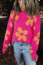 Floral Mock Neck Long Sleeve Sweater