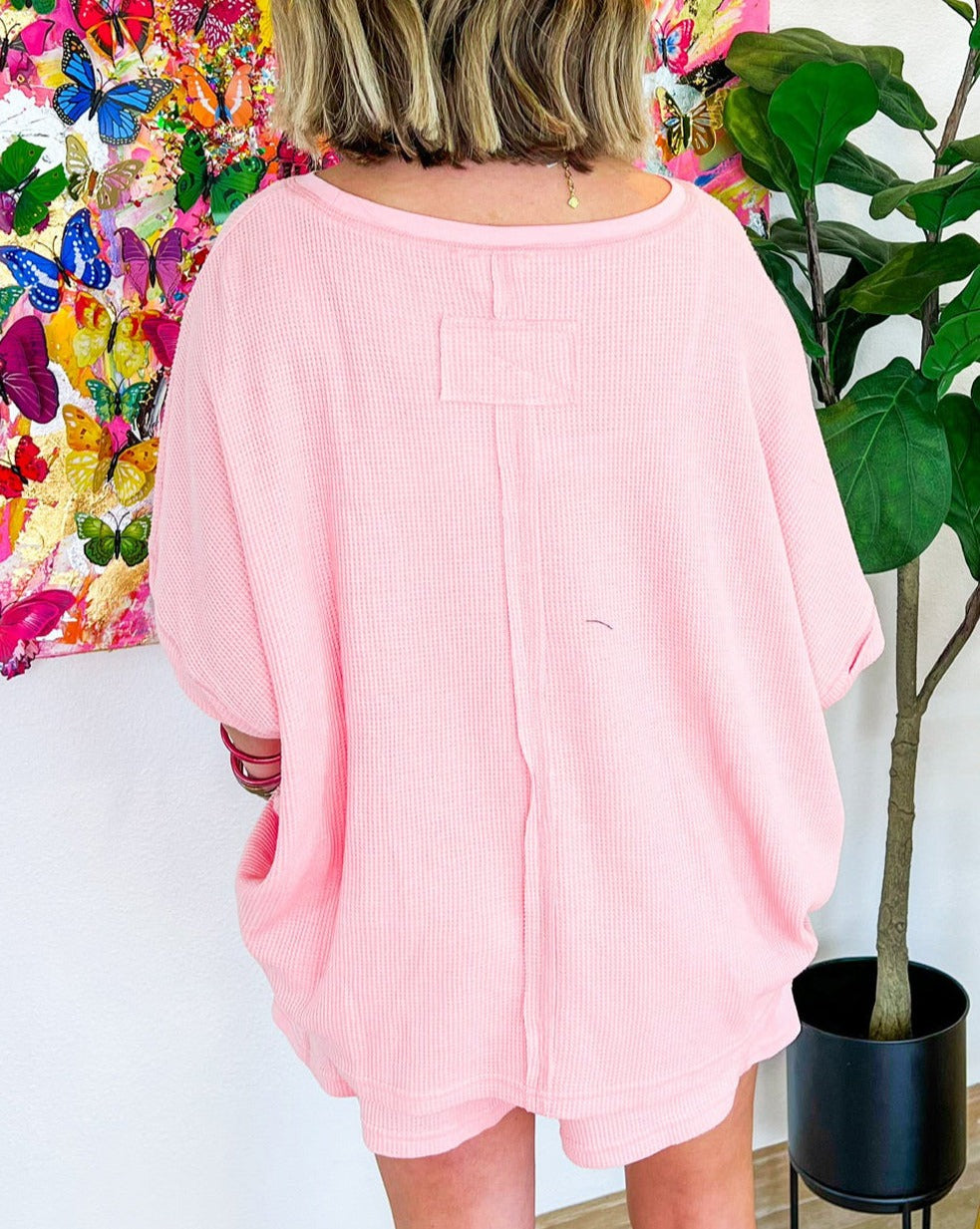 Waffle Oversize Tee and Shorts Set