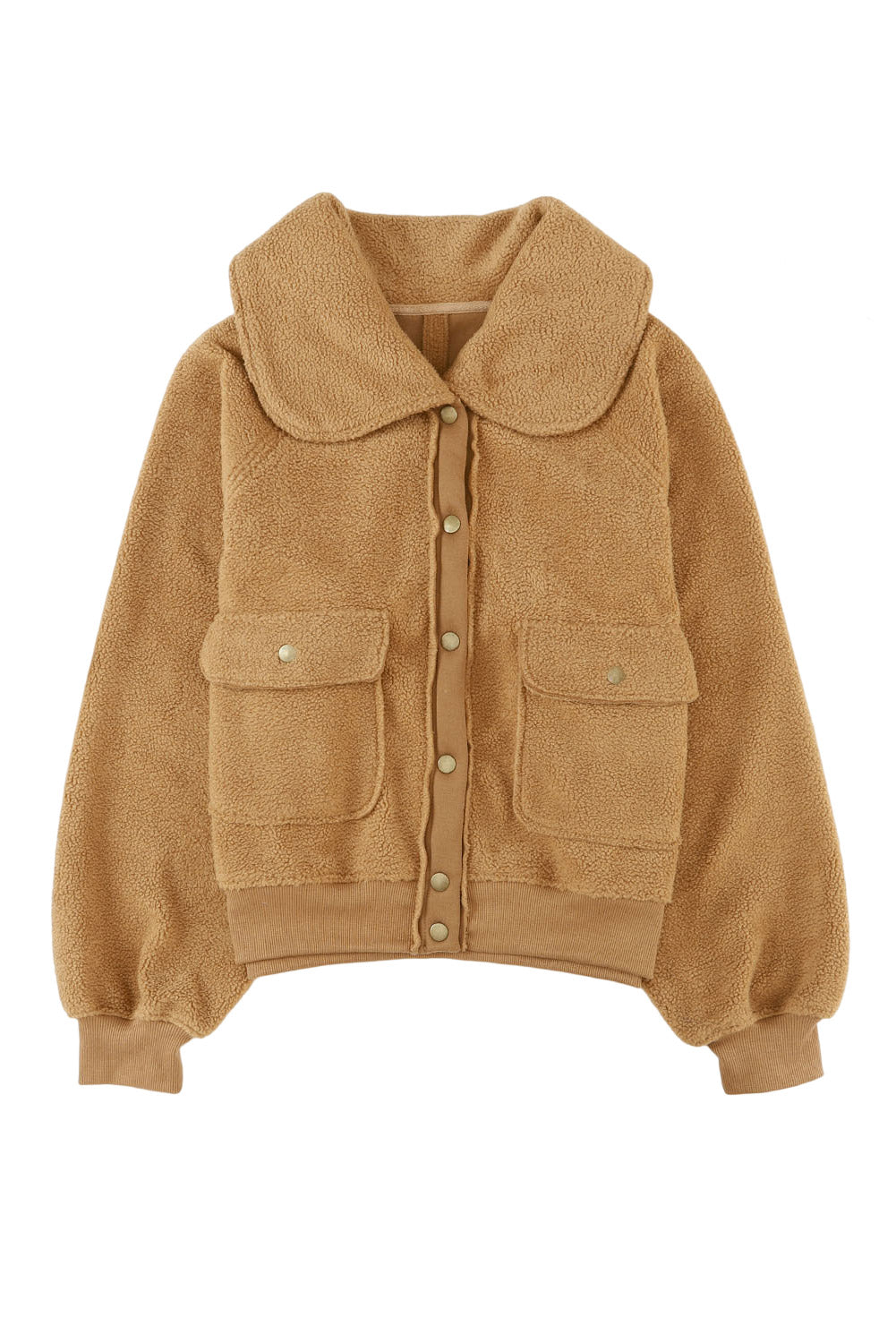 Fleece Button Flap Pocket Jacket