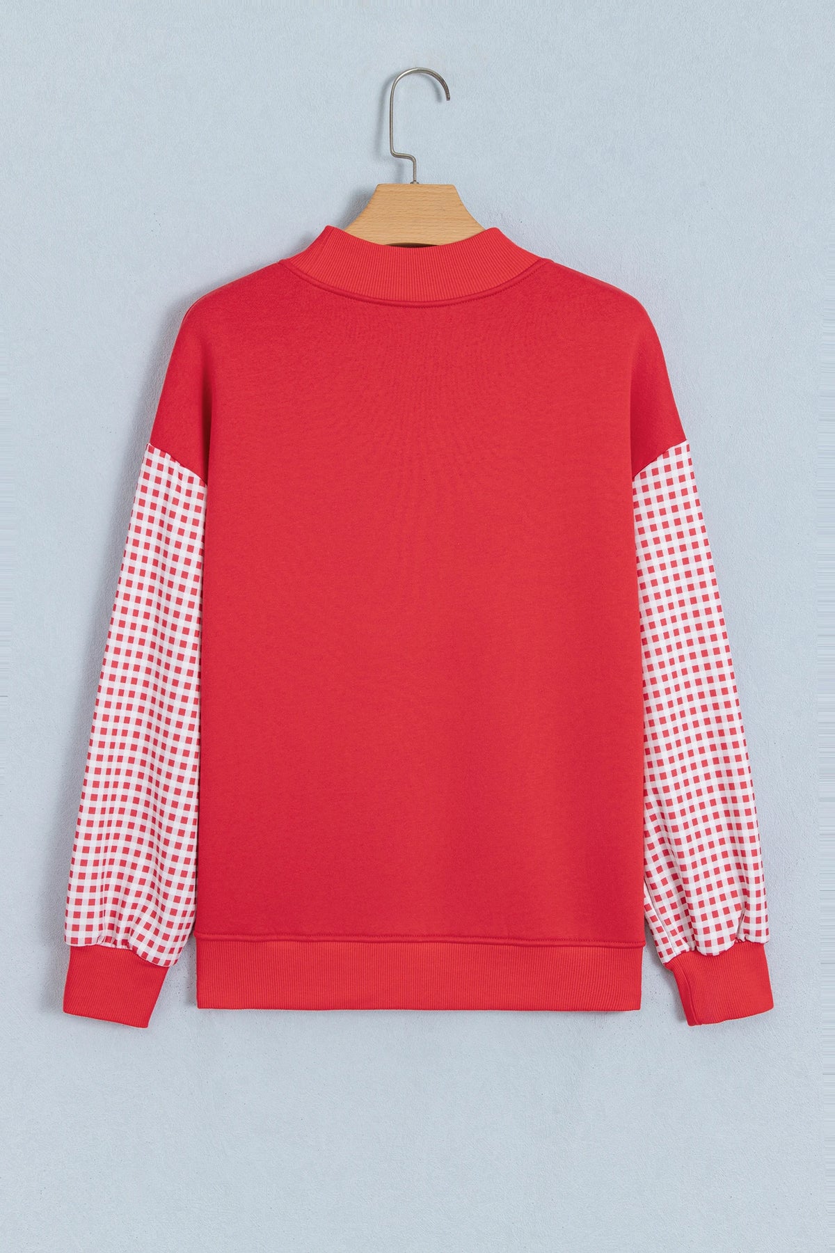MERRY Gingham Patchwork Oversized Sweatshirt