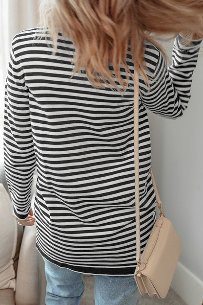 Stripe Tunic Long Sleeve Cardigan