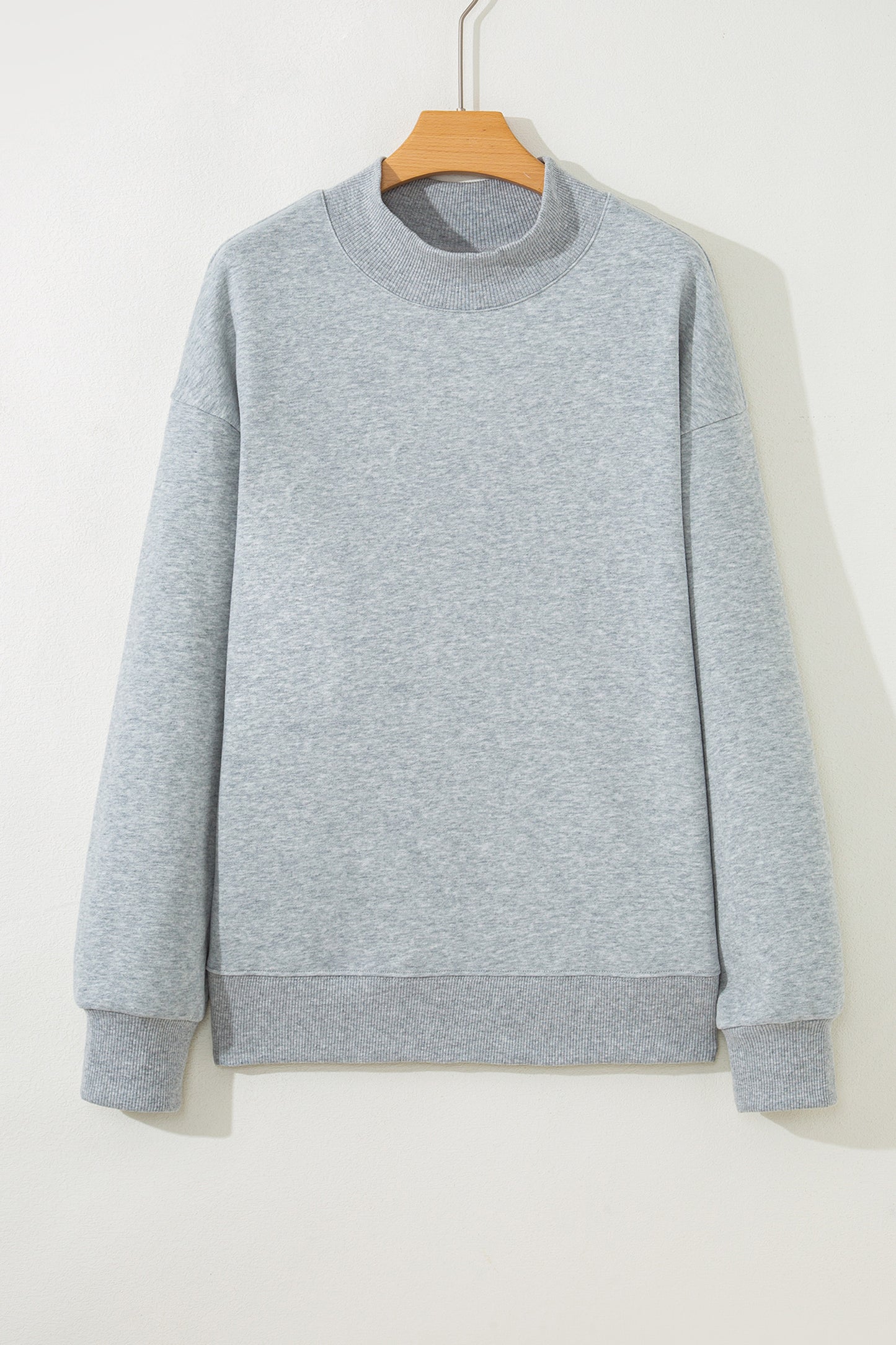 Solid Mock Neck Oversized Sweatshirt