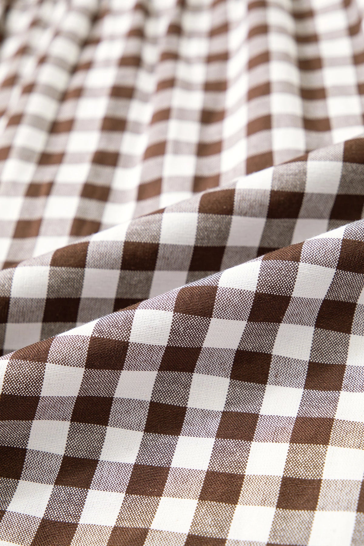 Gingham Bow Tie 3/4 Sleeve Button Down Shirt