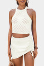 Hollowed Crochet Two-Piece Beach Dress